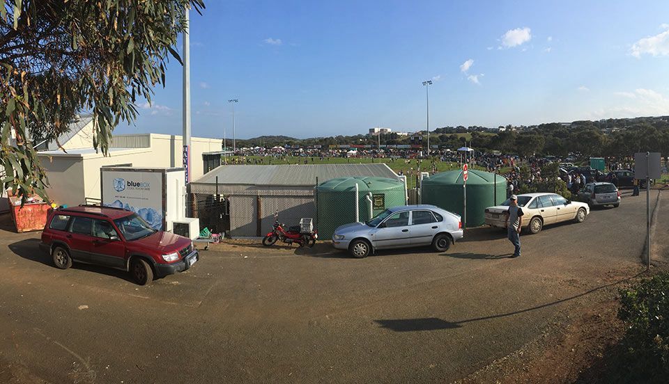 Cars parked outside the Bellarine grand final venue