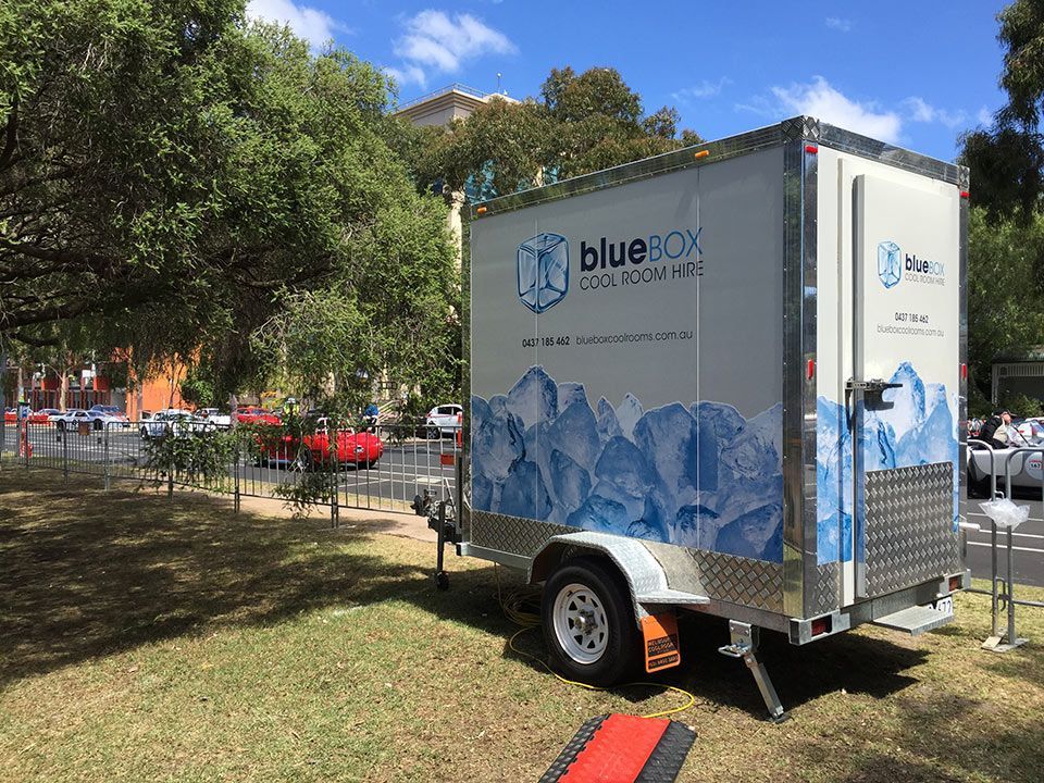 Bluebox mobile cool room at the 2015 Geelong Revival