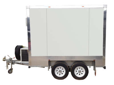 Large portable cool room trailer shown for sale