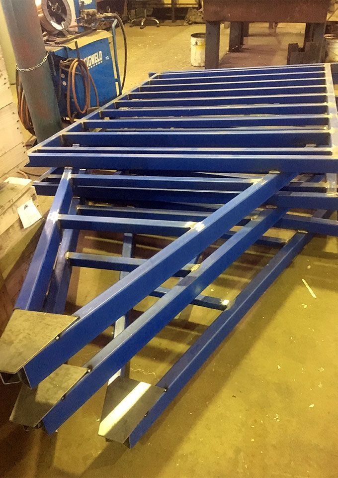 Mobile cool room chassis and frame in the workshop
